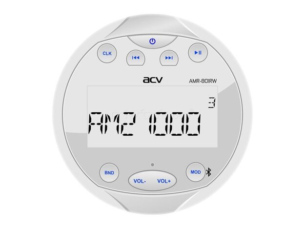 ACV AMR-801RW Морской ресивер круглый/белый /4х40Вт/Bluetooth/USB/SD/FM/AM