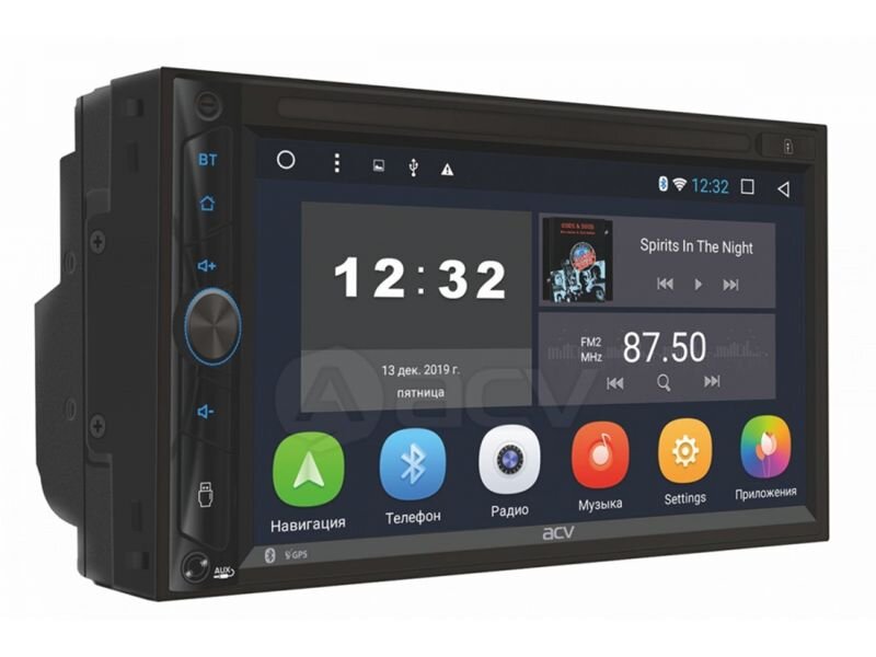ACV AD-7200 2din(EURO) мультимедиа 6.9"/Android 9/1024*600/1+16Гб/FM/AM/USB/BT/GPS/WiFi/Slim/4*50