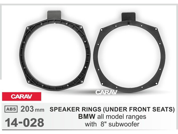 CARAV 14-028 Проставочные кольца для уст.8"динамиков для а/м BMW с сабвуферами под перед.сиденьями