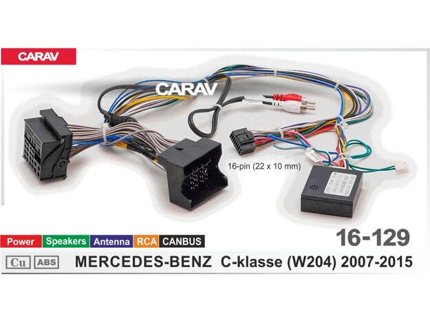 CARAV 16-129 Провода для подкл.Android ГУ (16-pin) для Mercedes-Benz C-klasse (W204) 2007-2015
