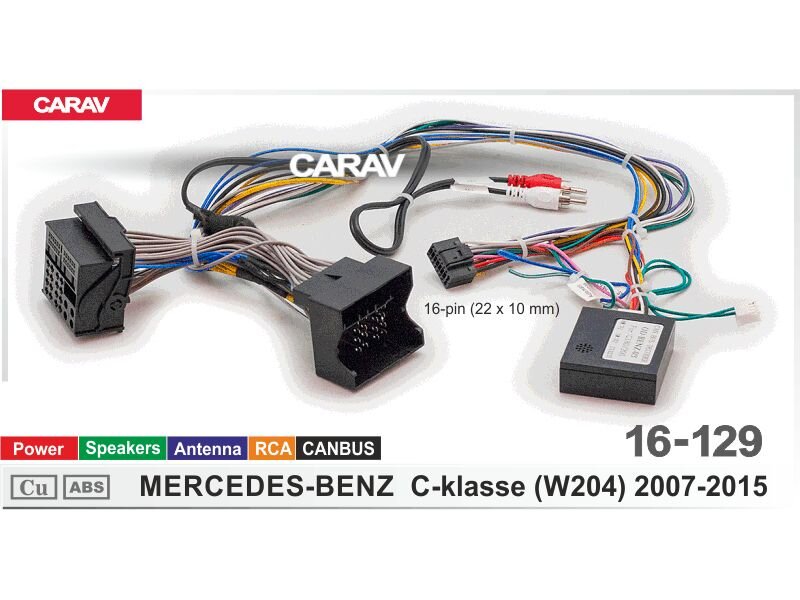 CARAV 16-129 Провода для подкл.Android ГУ (16-pin) для Mercedes-Benz C-klasse (W204) 2007-2015