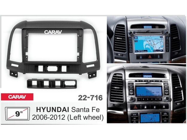 CARAV 22-716 монтажная рамка 9" для Hyundai Santa Fe 2006-12