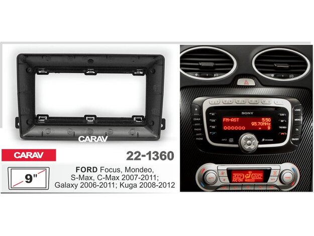 CARAV 22-1360 монтажная рамка 9" для Ford Focus,Mondeo,S-Max,C-Max 2007-2011