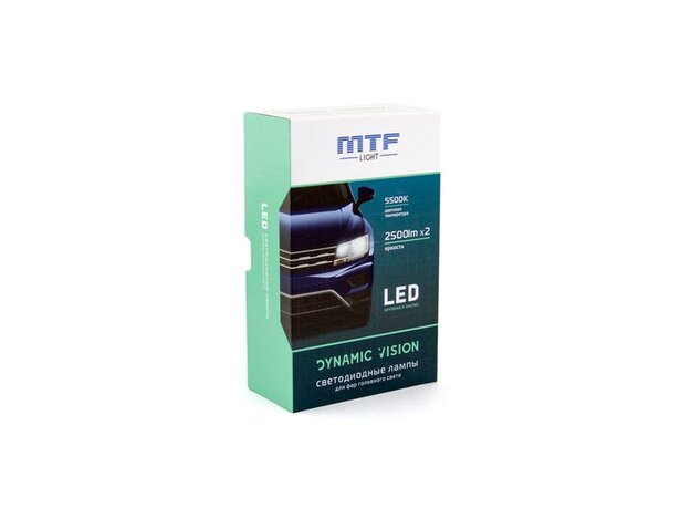 Светодиодная лампа MTF Light серия DYNAMIC VISION LED, H7, 28W, 2500lm, 5500К, кулер, 2 шт.