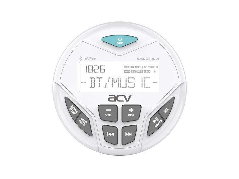 ACV MARINE AMR-601RW Морской ресивер круглый/белый /4х50Вт/Bluetooth/USB/SD/FM/AM