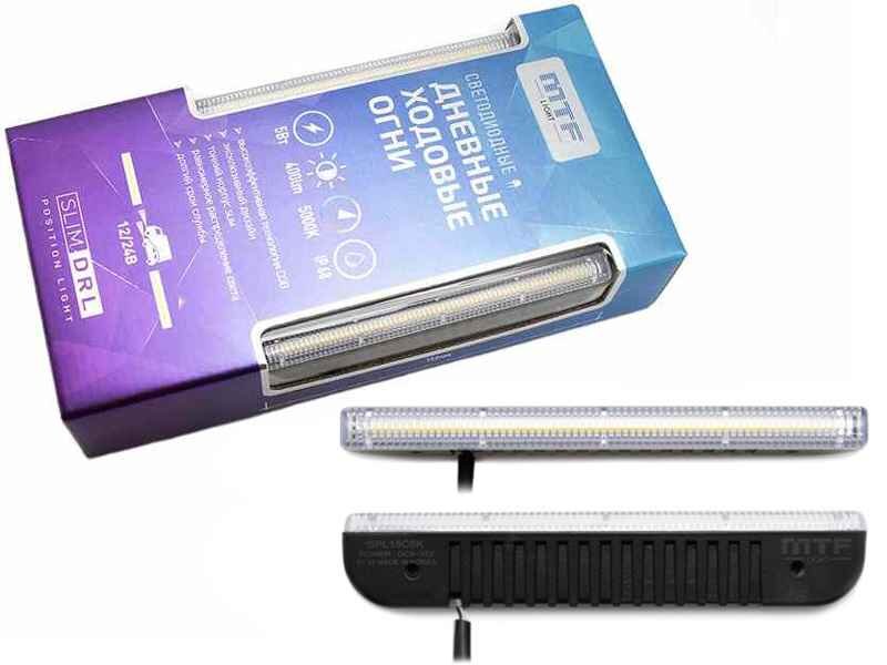 Светодиодные дневные ходовые огни MTF Light SLIM COB 5000K, 12-24В, 5Вт, 400лм х2, 15см